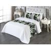 Ambesonne Christmas Floral Bed Runner Set, Simple Design Botany Pattern Winter Rabbits Snowflakes Circles, Decorative Bedding Scarf and a Pillow Sham for Hotels Homes, Twin, Dark Sea Green White(Olive Green Ceil Blue)
