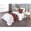 Ambesonne Christmas Floral Bed Runner Set, Simple Design Botany Pattern Winter Rabbits Snowflakes Circles, Decorative Bedding Scarf and a Pillow Sham for Hotels Homes, Twin, Dark Sea Green White(Mustard Burgundy and Grey)