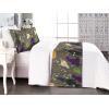 Ambesonne Christmas Floral Bed Runner Set, Simple Design Botany Pattern Winter Rabbits Snowflakes Circles, Decorative Bedding Scarf and a Pillow Sham for Hotels Homes, Twin, Dark Sea Green White(Dark Purple Pale Orange)