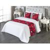 Ambesonne Christmas Floral Bed Runner Set, Simple Design Botany Pattern Winter Rabbits Snowflakes Circles, Decorative Bedding Scarf and a Pillow Sham for Hotels Homes, Twin, Dark Sea Green White(Dark Coral Blue Violet)