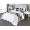 Ambesonne Christmas Floral Bed Runner Set, Simple Design Botany Pattern Winter Rabbits Snowflakes Circles, Decorative Bedding Scarf and a Pillow Sham for Hotels Homes, Twin, Dark Sea Green White(Lavender Blue Multicolor)