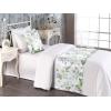 Ambesonne Christmas Floral Bed Runner Set, Simple Design Botany Pattern Winter Rabbits Snowflakes Circles, Decorative Bedding Scarf and a Pillow Sham for Hotels Homes, Twin, Dark Sea Green White(Fern Green and Soft Blue)