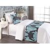 Ambesonne Christmas Floral Bed Runner Set, Simple Design Botany Pattern Winter Rabbits Snowflakes Circles, Decorative Bedding Scarf and a Pillow Sham for Hotels Homes, Twin, Dark Sea Green White(Pale Seafoam Dark Indigo)