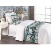 Ambesonne Christmas Floral Bed Runner Set, Simple Design Botany Pattern Winter Rabbits Snowflakes Circles, Decorative Bedding Scarf and a Pillow Sham for Hotels Homes, Twin, Dark Sea Green White(Dark Teal Salmon and Sea Blue)