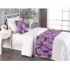 Ambesonne Christmas Floral Bed Runner Set, Simple Design Botany Pattern Winter Rabbits Snowflakes Circles, Decorative Bedding Scarf and a Pillow Sham for Hotels Homes, Twin, Dark Sea Green White(Lavender Lilac and Plum)