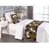 Ambesonne Christmas Floral Bed Runner Set, Simple Design Botany Pattern Winter Rabbits Snowflakes Circles, Decorative Bedding Scarf and a Pillow Sham for Hotels Homes, Twin, Dark Sea Green White(Dark Mustard and Caramel)