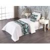 Ambesonne Christmas Floral Bed Runner Set, Simple Design Botany Pattern Winter Rabbits Snowflakes Circles, Decorative Bedding Scarf and a Pillow Sham for Hotels Homes, Twin, Dark Sea Green White(Dark Teal Salmon and Sea Blue)