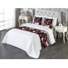 Ambesonne Christmas Floral Bed Runner Set, Simple Design Botany Pattern Winter Rabbits Snowflakes Circles, Decorative Bedding Scarf and a Pillow Sham for Hotels Homes, Twin, Dark Sea Green White(Coral Black Multicolor)