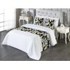 Ambesonne Christmas Floral Bed Runner Set, Simple Design Botany Pattern Winter Rabbits Snowflakes Circles, Decorative Bedding Scarf and a Pillow Sham for Hotels Homes, Twin, Dark Sea Green White(Blue Grey Khaki Black)