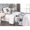 Ambesonne Christmas Floral Bed Runner Set, Simple Design Botany Pattern Winter Rabbits Snowflakes Circles, Decorative Bedding Scarf and a Pillow Sham for Hotels Homes, Twin, Dark Sea Green White(Dark Grey White)