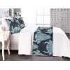 Ambesonne Christmas Floral Bed Runner Set, Simple Design Botany Pattern Winter Rabbits Snowflakes Circles, Decorative Bedding Scarf and a Pillow Sham for Hotels Homes, Twin, Dark Sea Green White(Pale Seafoam Dark Indigo)