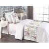 Ambesonne Christmas Floral Bed Runner Set, Simple Design Botany Pattern Winter Rabbits Snowflakes Circles, Decorative Bedding Scarf and a Pillow Sham for Hotels Homes, Twin, Dark Sea Green White(Pale Fuchsia Pale Green)