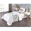 Ambesonne Christmas Floral Bed Runner Set, Simple Design Botany Pattern Winter Rabbits Snowflakes Circles, Decorative Bedding Scarf and a Pillow Sham for Hotels Homes, Twin, Dark Sea Green White(Peacock Green and Pale Ruby)