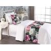 Ambesonne Christmas Floral Bed Runner Set, Simple Design Botany Pattern Winter Rabbits Snowflakes Circles, Decorative Bedding Scarf and a Pillow Sham for Hotels Homes, Twin, Dark Sea Green White(Forest Green and Pink)