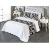 Ambesonne Christmas Floral Bed Runner Set, Simple Design Botany Pattern Winter Rabbits Snowflakes Circles, Decorative Bedding Scarf and a Pillow Sham for Hotels Homes, Twin, Dark Sea Green White(Cream Dark Indigo and Black)