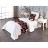 Ambesonne Christmas Floral Bed Runner Set, Simple Design Botany Pattern Winter Rabbits Snowflakes Circles, Decorative Bedding Scarf and a Pillow Sham for Hotels Homes, Twin, Dark Sea Green White(Coral Black Multicolor)