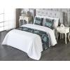 Ambesonne Christmas Floral Bed Runner Set, Simple Design Botany Pattern Winter Rabbits Snowflakes Circles, Decorative Bedding Scarf and a Pillow Sham for Hotels Homes, Twin, Dark Sea Green White(Dark Sea Green White)
