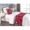 Ambesonne Christmas Floral Bed Runner Set, Simple Design Botany Pattern Winter Rabbits Snowflakes Circles, Decorative Bedding Scarf and a Pillow Sham for Hotels Homes, Twin, Dark Sea Green White(Dark Coral Blue Violet)