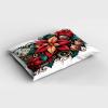 Ambesonne Christmas Pillow Sham Set of 2, Poinsettia Xmas Flowers with Ornate Globes Illustration Print, Quality Microfiber Bedding Item for All Seasons, 36″ x 20″, Hot Pink Forest Green and Tan