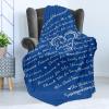 Ambesonne Cousin Gift Blanket, Custom Gift Idea for Women & Men Christmas Birthday Present Male Female, Flannel Fleece Bed & Throw Cover Filled with Appreciation Love Words, 50″ x 70″, Black(Royal Blue)
