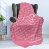 Ambesonne Cousin Gift Blanket, Custom Gift Idea for Women & Men Christmas Birthday Present Male Female, Flannel Fleece Bed & Throw Cover Filled with Appreciation Love Words, 50″ x 70″, Black(Pink)