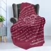 Ambesonne Cousin Gift Blanket, Custom Gift Idea for Women & Men Christmas Birthday Present Male Female, Flannel Fleece Bed & Throw Cover Filled with Appreciation Love Words, 50″ x 70″, Black(Raspberry)