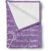 Ambesonne Cousin Gift Blanket, Custom Gift Idea for Women & Men Christmas Birthday Present Male Female, Flannel Fleece Bed & Throw Cover Filled with Appreciation Love Words, 50″ x 70″, Black(Lavender)