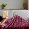 Ambesonne Cousin Gift Blanket, Custom Gift Idea for Women & Men Christmas Birthday Present Male Female, Flannel Fleece Bed & Throw Cover Filled with Appreciation Love Words, 50″ x 70″, Black(Raspberry)