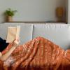 Ambesonne Cousin Gift Blanket, Custom Gift Idea for Women & Men Christmas Birthday Present Male Female, Flannel Fleece Bed & Throw Cover Filled with Appreciation Love Words, 50″ x 70″, Black(Burnt Orange)