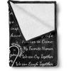 Ambesonne Cousin Gift Blanket, Custom Gift Idea for Women & Men Christmas Birthday Present Male Female, Flannel Fleece Bed & Throw Cover Filled with Appreciation Love Words, 50″ x 70″, Black(Black)