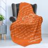 Ambesonne Cousin Gift Blanket, Custom Gift Idea for Women & Men Christmas Birthday Present Male Female, Flannel Fleece Bed & Throw Cover Filled with Appreciation Love Words, 50″ x 70″, Black(Orange)