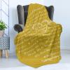 Ambesonne Cousin Gift Blanket, Custom Gift Idea for Women & Men Christmas Birthday Present Male Female, Flannel Fleece Bed & Throw Cover Filled with Appreciation Love Words, 50″ x 70″, Black(Mustard)