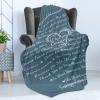 Ambesonne Cousin Gift Blanket, Custom Gift Idea for Women & Men Christmas Birthday Present Male Female, Flannel Fleece Bed & Throw Cover Filled with Appreciation Love Words, 50″ x 70″, Black(Slate Blue)