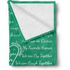 Ambesonne Cousin Gift Blanket, Custom Gift Idea for Women & Men Christmas Birthday Present Male Female, Flannel Fleece Bed & Throw Cover Filled with Appreciation Love Words, 50″ x 70″, Black(Jade Green)