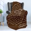 Ambesonne Cousin Gift Blanket, Custom Gift Idea for Women & Men Christmas Birthday Present Male Female, Flannel Fleece Bed & Throw Cover Filled with Appreciation Love Words, 50″ x 70″, Black(Brown)