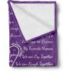 Ambesonne Cousin Gift Blanket, Custom Gift Idea for Women & Men Christmas Birthday Present Male Female, Flannel Fleece Bed & Throw Cover Filled with Appreciation Love Words, 50″ x 70″, Black(Purple)