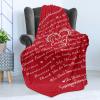 Ambesonne Cousin Gift Blanket, Custom Gift Idea for Women & Men Christmas Birthday Present Male Female, Flannel Fleece Bed & Throw Cover Filled with Appreciation Love Words, 50″ x 70″, Black(Red)