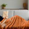 Ambesonne Cousin Gift Blanket, Custom Gift Idea for Women & Men Christmas Birthday Present Male Female, Flannel Fleece Bed & Throw Cover Filled with Appreciation Love Words, 50″ x 70″, Black(Orange)