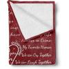 Ambesonne Cousin Gift Blanket, Custom Gift Idea for Women & Men Christmas Birthday Present Male Female, Flannel Fleece Bed & Throw Cover Filled with Appreciation Love Words, 50″ x 70″, Black(Maroon)