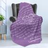 Ambesonne Cousin Gift Blanket, Custom Gift Idea for Women & Men Christmas Birthday Present Male Female, Flannel Fleece Bed & Throw Cover Filled with Appreciation Love Words, 50″ x 70″, Black(Lavender)