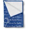 Ambesonne Cousin Gift Blanket, Custom Gift Idea for Women & Men Christmas Birthday Present Male Female, Flannel Fleece Bed & Throw Cover Filled with Appreciation Love Words, 50″ x 70″, Black(Royal Blue)