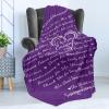 Ambesonne Cousin Gift Blanket, Custom Gift Idea for Women & Men Christmas Birthday Present Male Female, Flannel Fleece Bed & Throw Cover Filled with Appreciation Love Words, 50″ x 70″, Black(Purple)