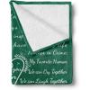 Ambesonne Cousin Gift Blanket, Custom Gift Idea for Women & Men Christmas Birthday Present Male Female, Flannel Fleece Bed & Throw Cover Filled with Appreciation Love Words, 50″ x 70″, Black(Emerald)