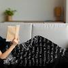 Ambesonne Cousin Gift Blanket, Custom Gift Idea for Women & Men Christmas Birthday Present Male Female, Flannel Fleece Bed & Throw Cover Filled with Appreciation Love Words, 50″ x 70″, Black(Black)