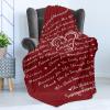 Ambesonne Cousin Gift Blanket, Custom Gift Idea for Women & Men Christmas Birthday Present Male Female, Flannel Fleece Bed & Throw Cover Filled with Appreciation Love Words, 50″ x 70″, Black(Maroon)