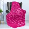 Ambesonne Cousin Gift Blanket, Custom Gift Idea for Women & Men Christmas Birthday Present Male Female, Flannel Fleece Bed & Throw Cover Filled with Appreciation Love Words, 50″ x 70″, Black(Magenta)