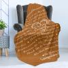 Ambesonne Cousin Gift Blanket, Custom Gift Idea for Women & Men Christmas Birthday Present Male Female, Flannel Fleece Bed & Throw Cover Filled with Appreciation Love Words, 50″ x 70″, Black(Cinnamon)