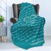 Ambesonne Cousin Gift Blanket, Custom Gift Idea for Women & Men Christmas Birthday Present Male Female, Flannel Fleece Bed & Throw Cover Filled with Appreciation Love Words, 50″ x 70″, Black(Teal)