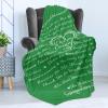 Ambesonne Cousin Gift Blanket, Custom Gift Idea for Women & Men Christmas Birthday Present Male Female, Flannel Fleece Bed & Throw Cover Filled with Appreciation Love Words, 50″ x 70″, Black(Green)