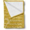 Ambesonne Cousin Gift Blanket, Custom Gift Idea for Women & Men Christmas Birthday Present Male Female, Flannel Fleece Bed & Throw Cover Filled with Appreciation Love Words, 50″ x 70″, Black(Mustard)